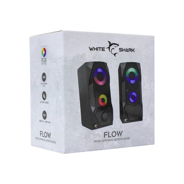 WHITE SHARK FLOW RGB Hangszóró, 2.0, 6W, RGB LED (GSP-634)