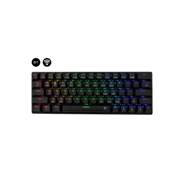 WHITE SHARK W029932 Premium KAIKEN-B/R-US vezeték nélküli mech. gamer billentyűzet, 63 piros kapcs. fekete (angol) (WS GK-003111B/R-US)