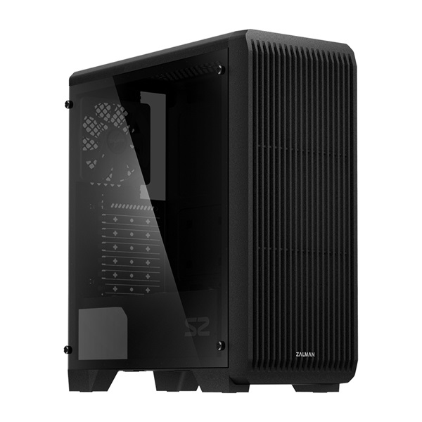 ZALMAN Ház Midi ATX S2TG Üvegfalú Tápegység nélkül, Fekete (S2 TG)