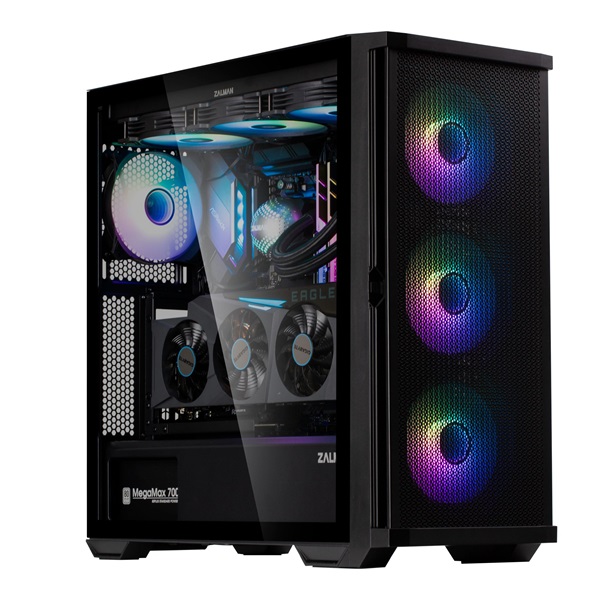 ZALMAN Ház Midi ATX Z10 DUO Tápegység nélkül, Fekete RGB (Z10 DUO)