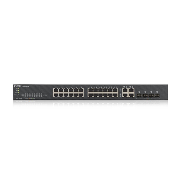 ZYXEL Switch 24x1000Mbps + 4xGigabit kombó SFP+, Fémházas Menedzselhető, Rackes (24xGbE port), GS1920-24V2-EU0101F (GS1920-24V2-EU0101F)