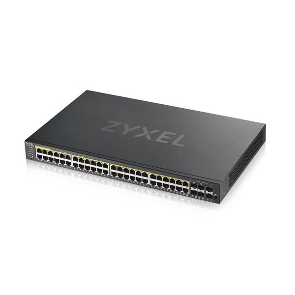 ZYXEL Switch 44x1000Mbps (44xPOE) + 4xGigabit kombó SFP+ 2xGigabit SFP, Fémházas Menedzselhető (48GbE POE port), GS1920- (GS1920-48HPV2-EU0101F)