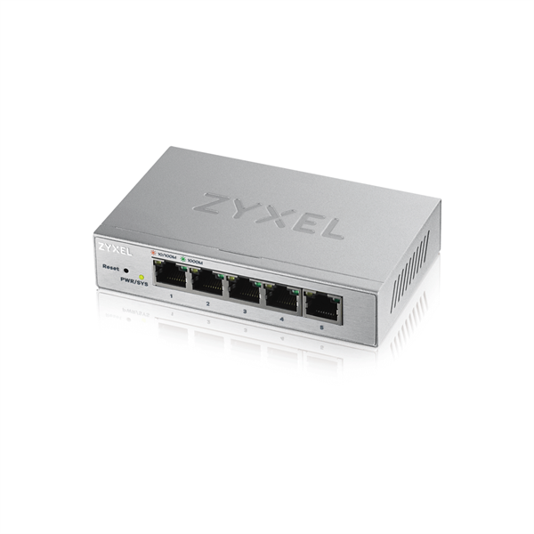 ZYXEL Switch 5x1000Mbps Fémházas Asztali, Web menedzselés, GS1200-5-EU0101F (GS1200-5-EU0101F)