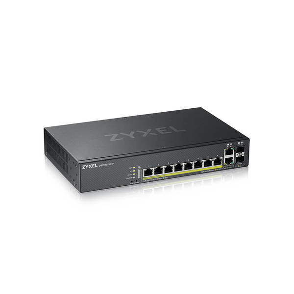 ZYXEL Switch 8x1000Mbps (8xPOE) + 2xGigabit kombó SFP, Menedzselhető Rackes, GS2220-10HP-EU0101F (GS2220-10HP-EU0101F)