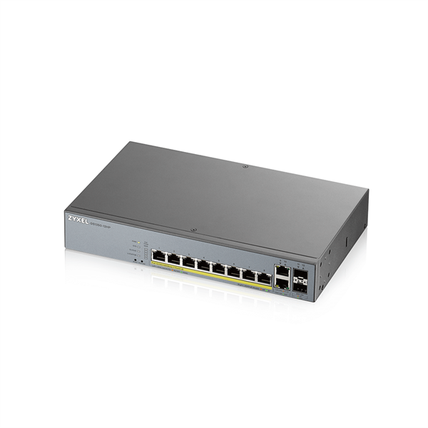 ZYXEL Switch 10x1000Mbps (8xPOE) + 2xGigabit SFP Menedzselhető Rackes, GS1350-12HP-EU0101F (GS1350-12HP-EU0101F)
