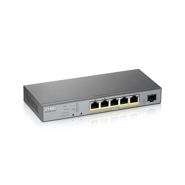 ZYXEL Switch 5x1000Mbps (5xPOE) + 1xGigabit SFP Menedzselhető, GS1350-6HP-EU0101F (GS1350-6HP-EU0101F)