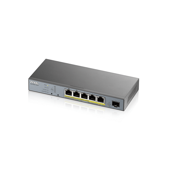 ZYXEL Switch 5x1000Mbps (5xPOE) + 1xGigabit SFP Menedzselhető, GS1350-6HP-EU0101F (GS1350-6HP-EU0101F)