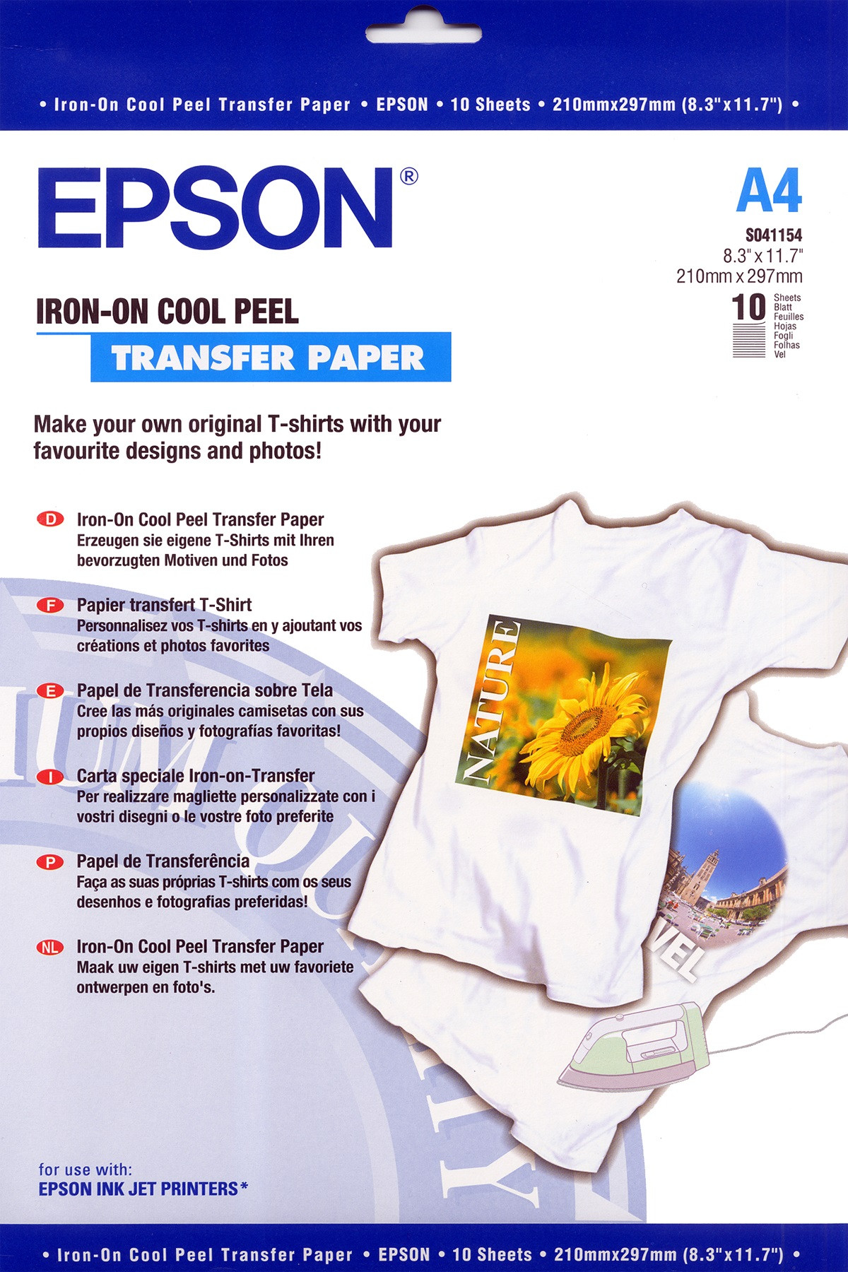 Epson vasalható fotópapír (A4, 10 lap, 124g) (C13S041154)
