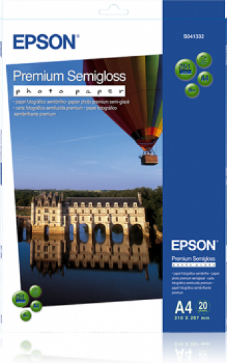 Epson prémium félfényes fotópapír (A4, 20 lap, 251g) (C13S041332)