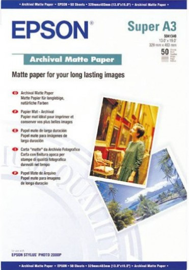 Epson matt archiváló fotópapír (A3+, 50 lap, 192g) (C13S041340)