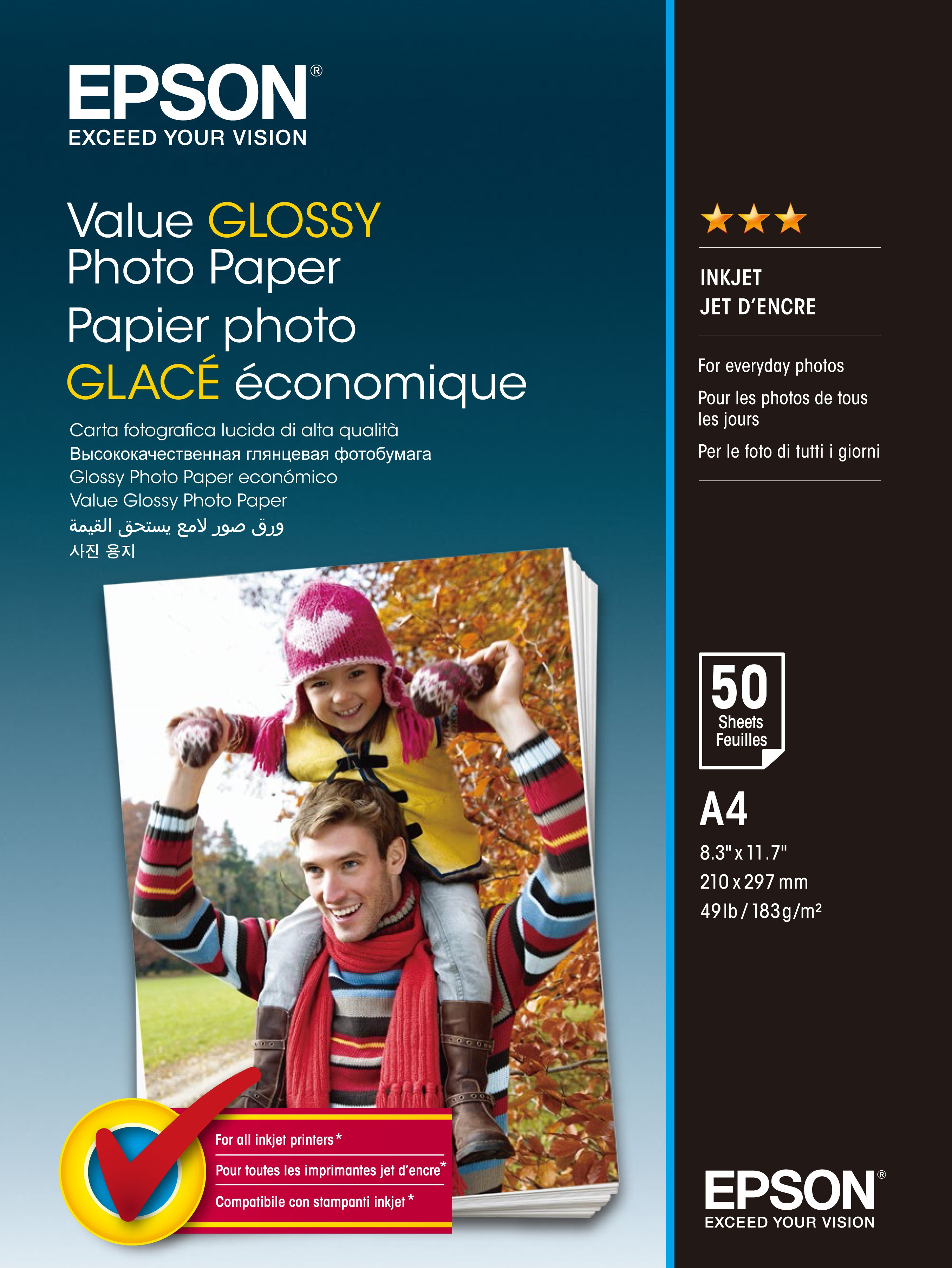 Epson fényes fotópapír (A4, 50 lap, 183g) (C13S400036)