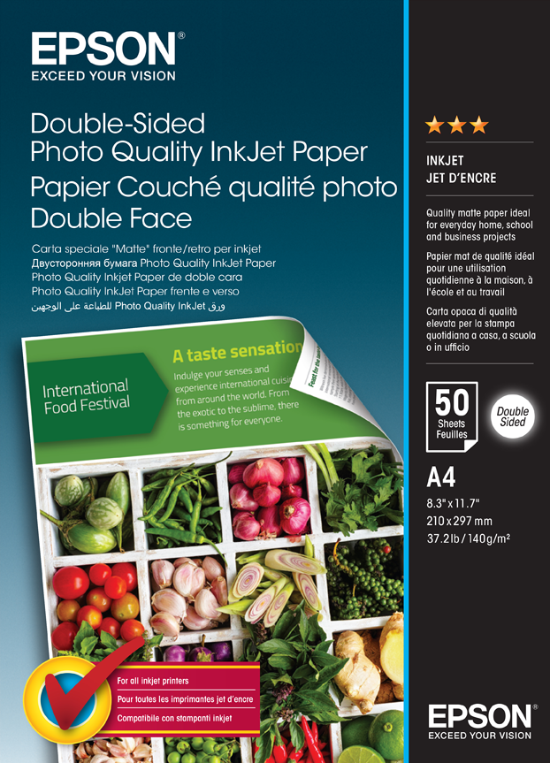 Epson kétoldalas fotópapír (A4, 50 lap, 120g) (C13S400059)