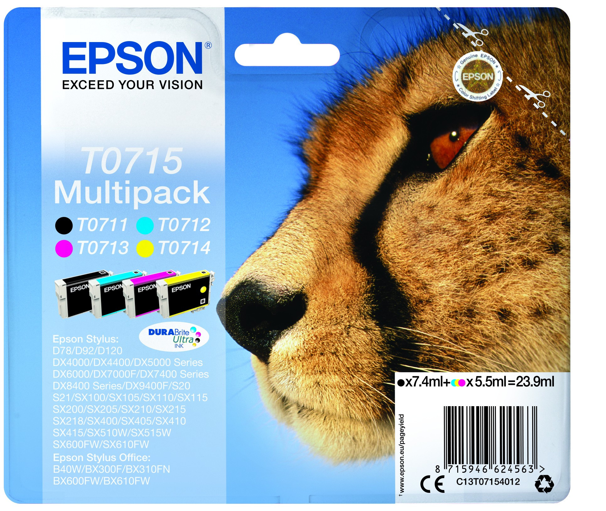 Epson T0715 Tintapatron Multipack 23,9ml (C13T07154012)