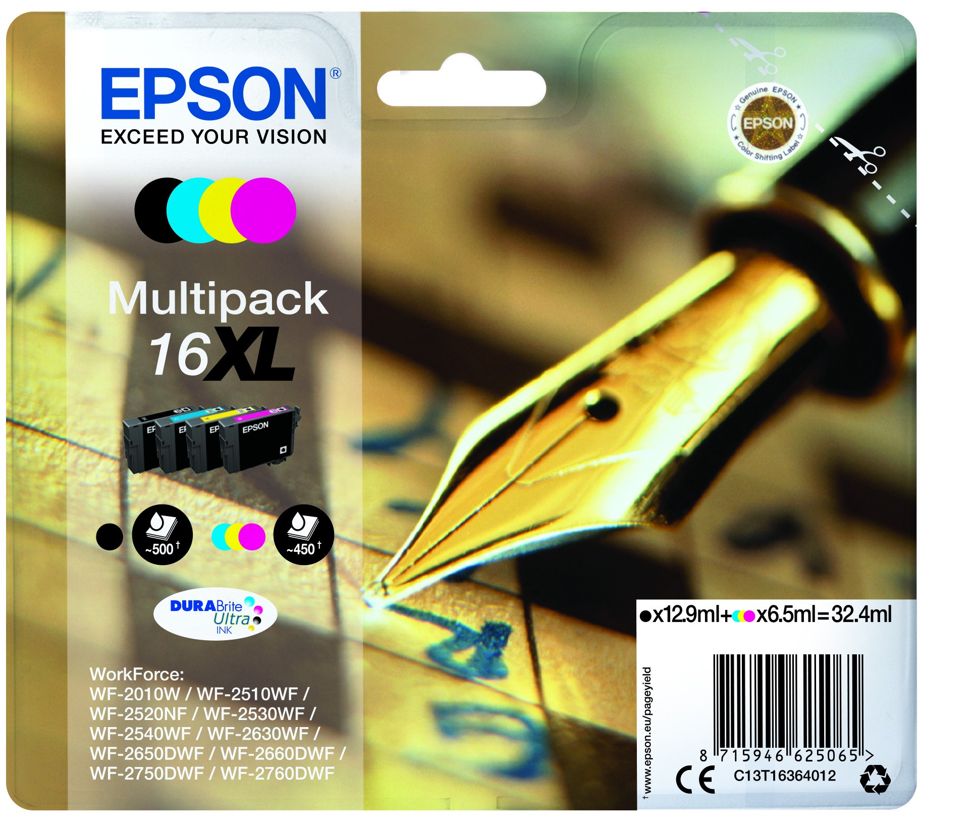 Epson T1636 Tintapatron Multipack 32,4ml No.16XL (C13T16364012)