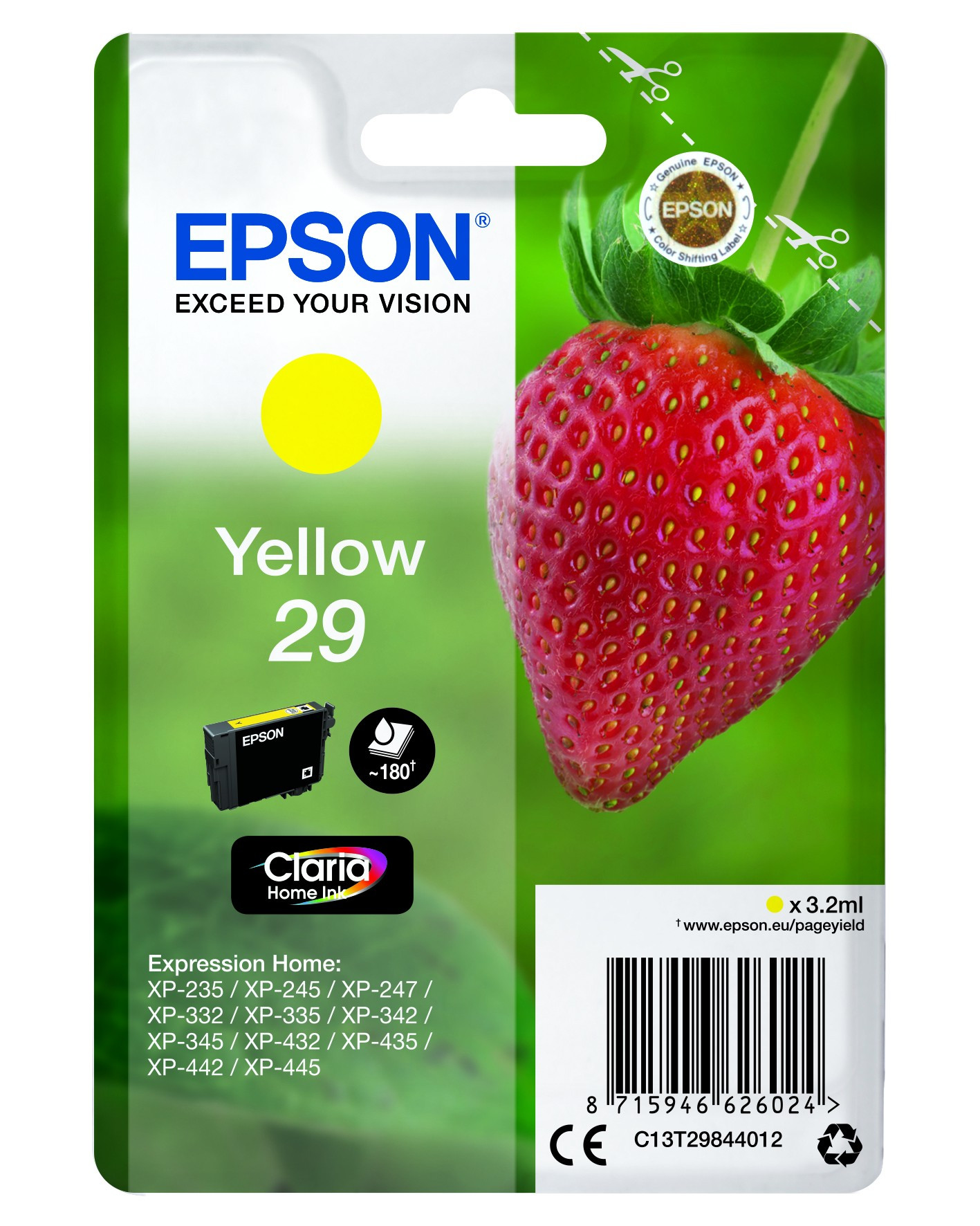 Epson T2984 Tintapatron Yellow 3,2ml No.29 (C13T29844012)