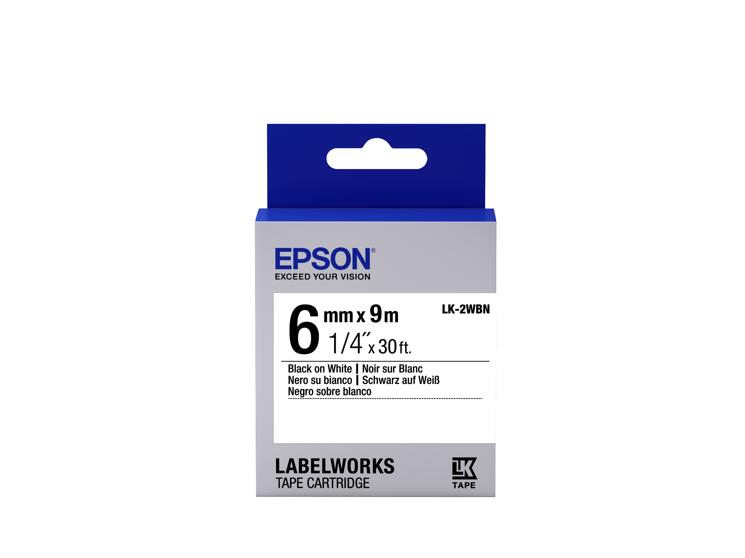 Epson LK-2WBN címkeszalag Black/White 6mm (9m) (C53S652003)