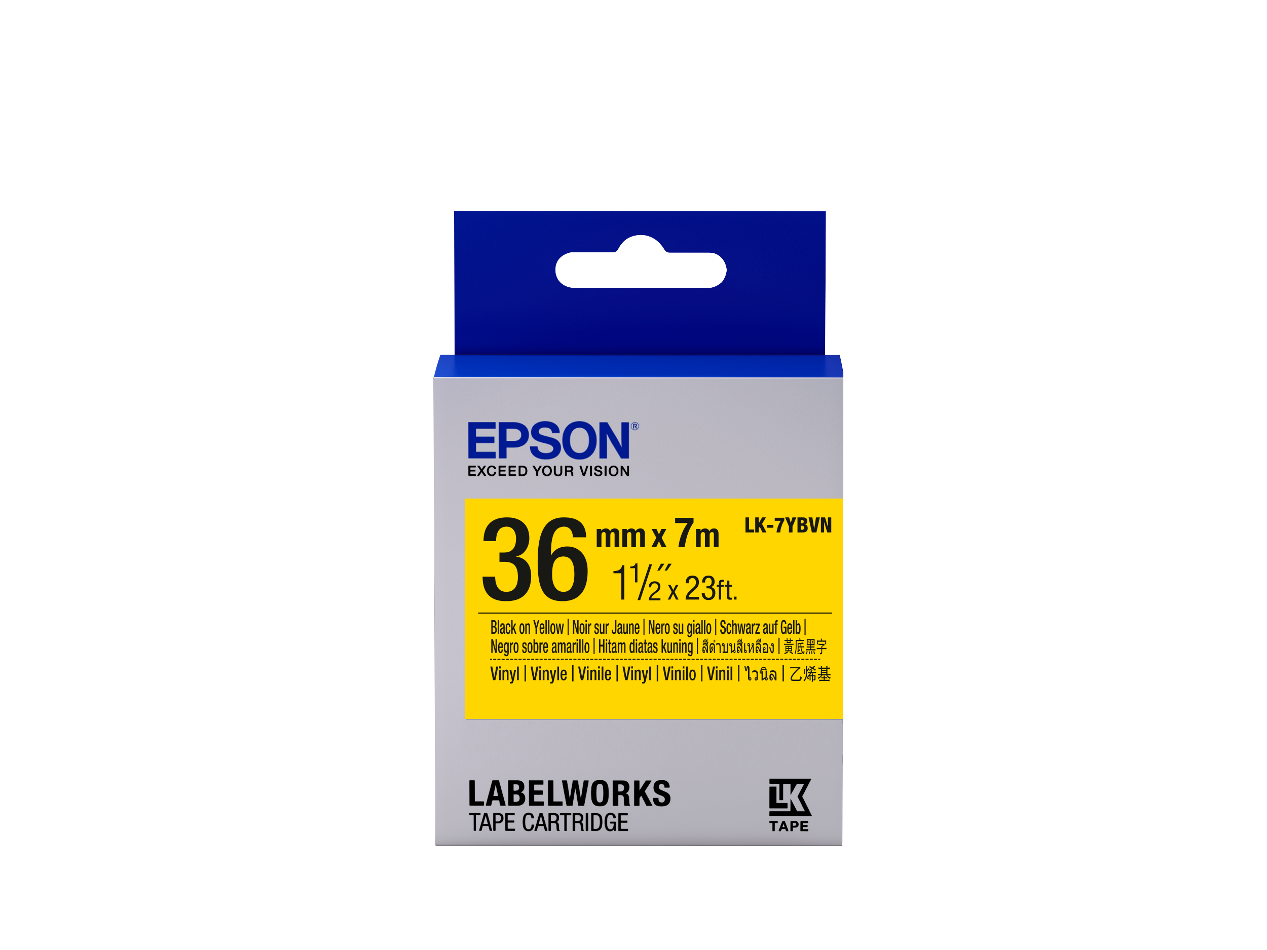 Epson LK-7YBVN címkeszalag Black/Yellow 36mm szalag(7m) (C53S657013)