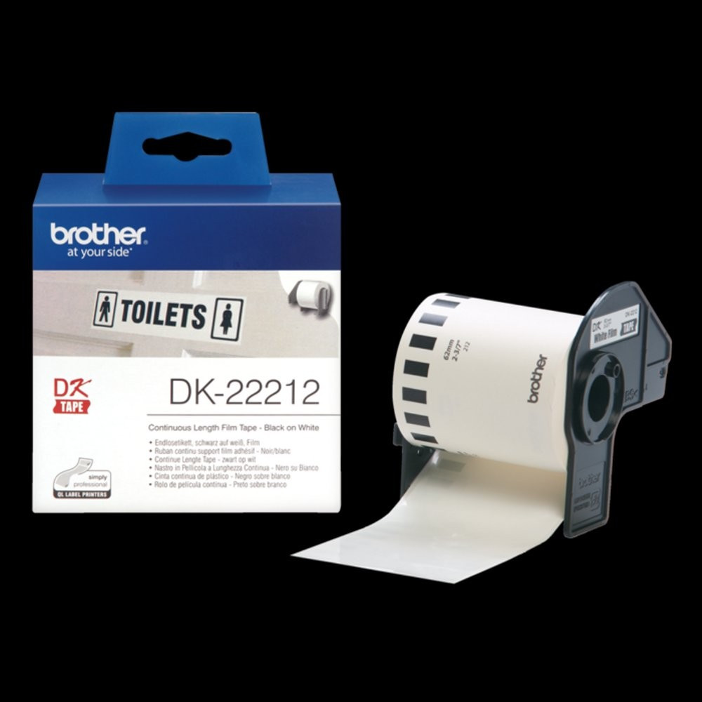 Brother DK-22212 62 mm x 15,24 m öntapadós fehér filmszalag tekercsben (DK22212)