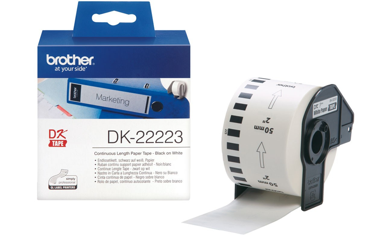 Brother DK-22223 50 mm x 30,48 m öntapadós papírszalag tekercsben (DK22223)