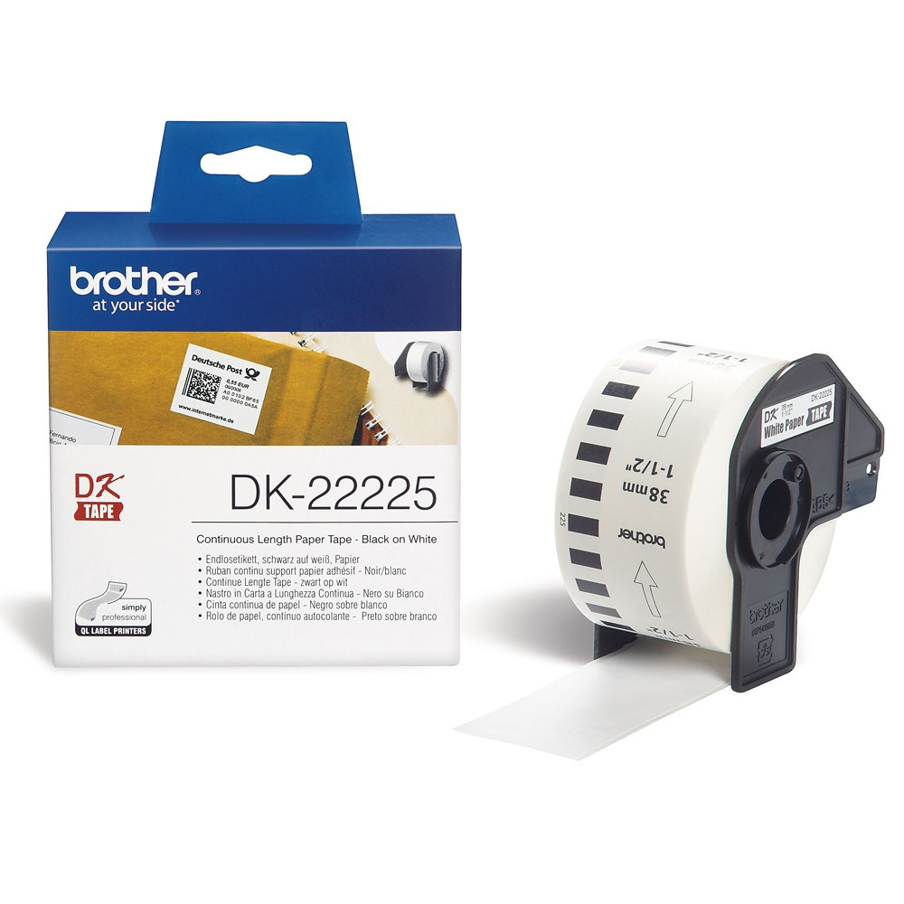 Brother DK-22225 38 mm x 30,48 m öntapadós papírszalag tekercsben (DK22225)