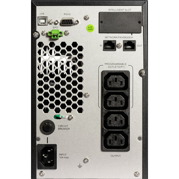 iPOWER UPS, 1000VA, 1000W, 4x IEC C13, SNMP/USB/RS-232, szünetmentes tápegység, LCD kijelző, AVR, online, tower (UPS1000-I-T1KVA-2B)
