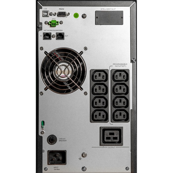 iPOWER UPS, 3000VA, 3000W, 8x IEC C13 + 1x  C19 SNMP/USB/RS-232, szünetmentes tápegység, LCD kijelző, AVR, online, tower (UPS1000-I-T3KVA-6B)