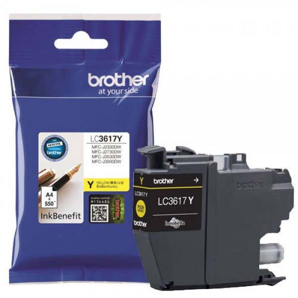 Brother LC3617Y Tintapatron Yellow 7,2 ml 550 oldal kapacitás (LC3617Y)
