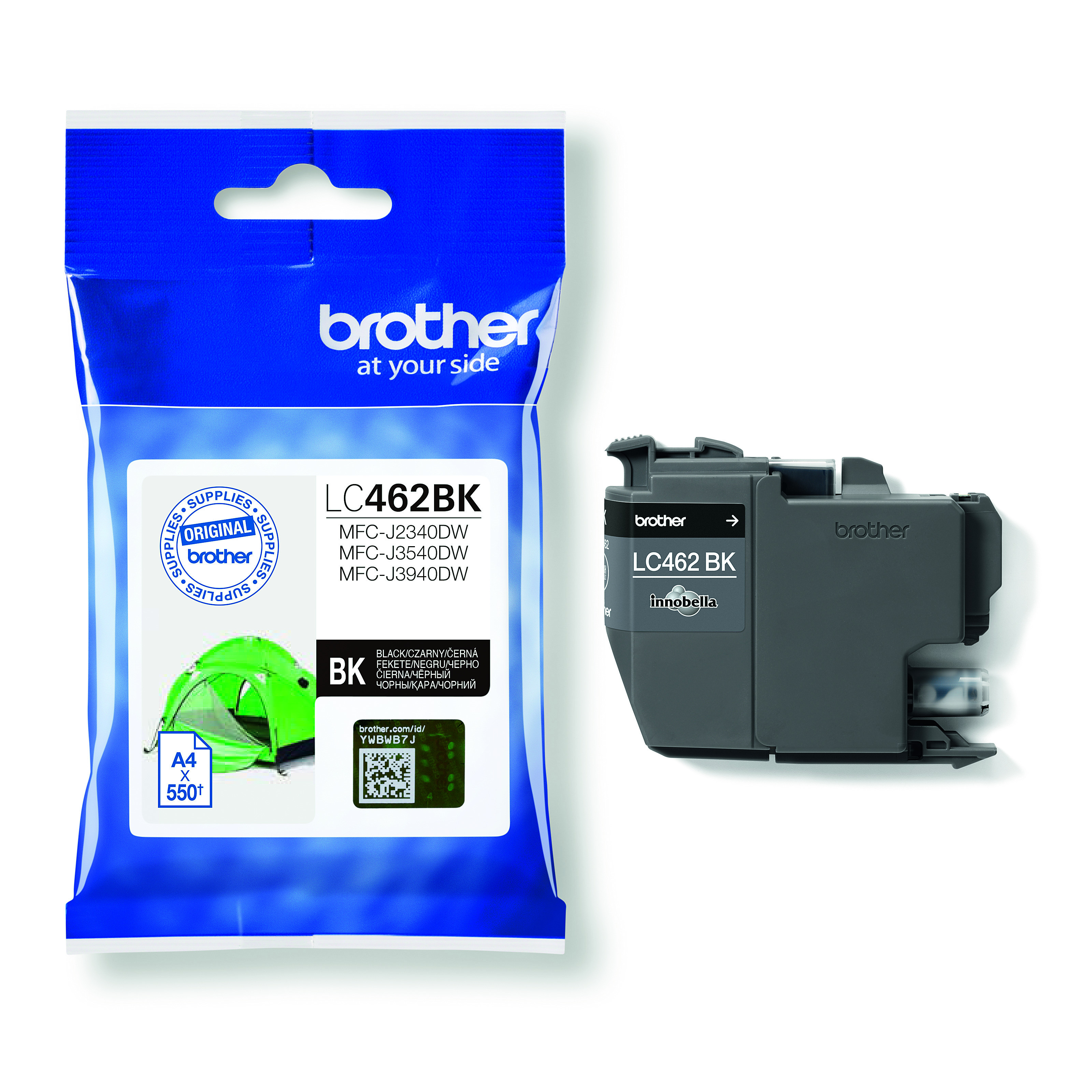 Brother LC462BK Tintapatron Black 12,5 ml 550 oldal kapacitás (LC462BK)